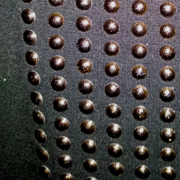 Y2K Studded Black Stretch Knit Tank Top Soundgirl Punk Metal Dot Studs - Picture 2 of 6